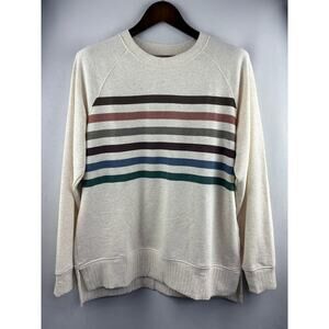 Men's Maurices Medium Cream Crewneck w/ Multicolor Stripes